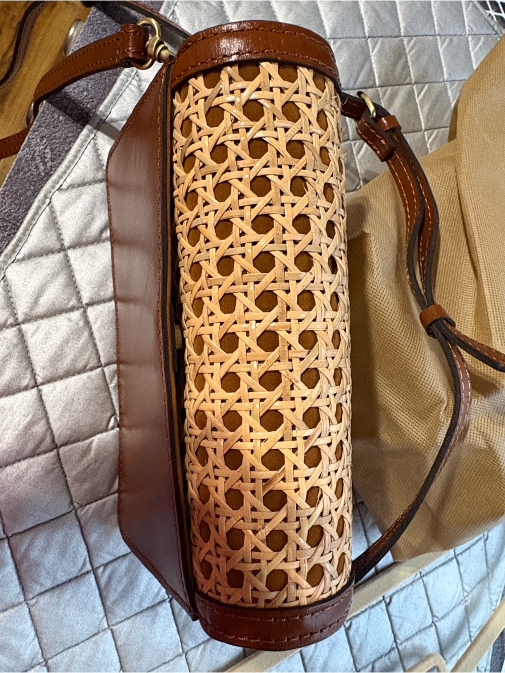 Patricia Nash Bella Leather Crossbody Bag - Brown and Natural - Picture 4 of 8